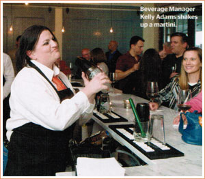 Beverage Manager Kelly Adams shakes up a martini